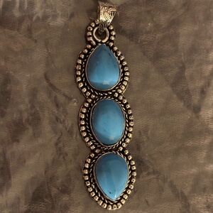 Elegant Blue Teardrop Pendant Necklace